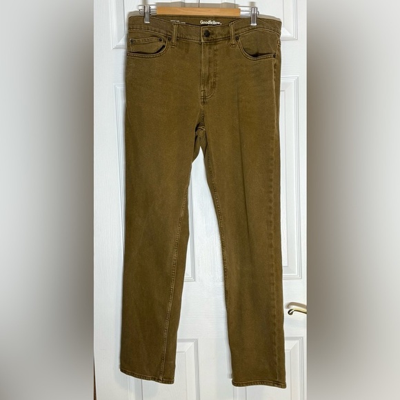 Goodfellow & Co Men's 34Wx 32L Dark Khaki Slim Jeans - Picture 1 of 5